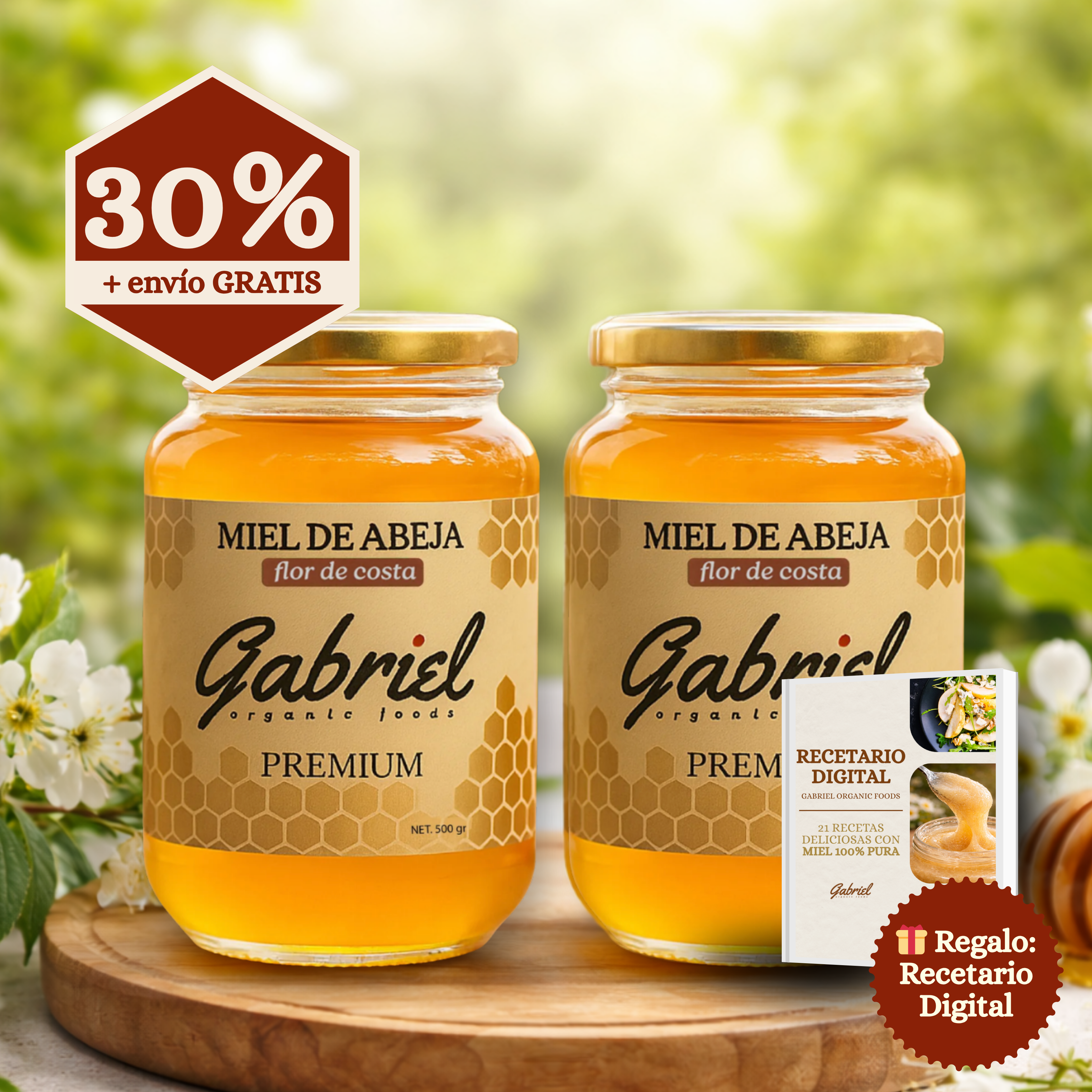Miel de Abeja 100% Pura de Flor de Costa (500 g)