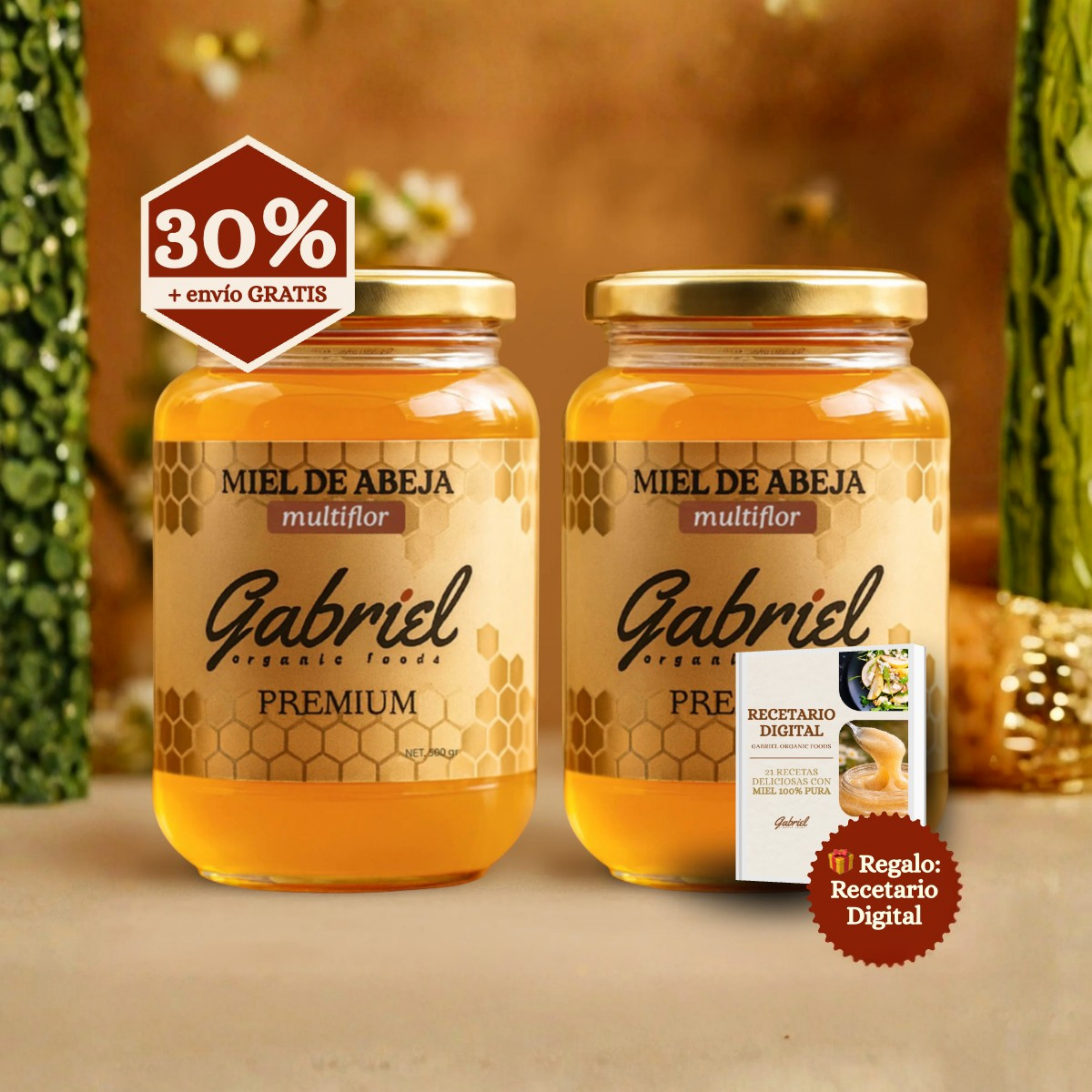 Miel de Abeja 100% Pura de Multiflor (500 g)
