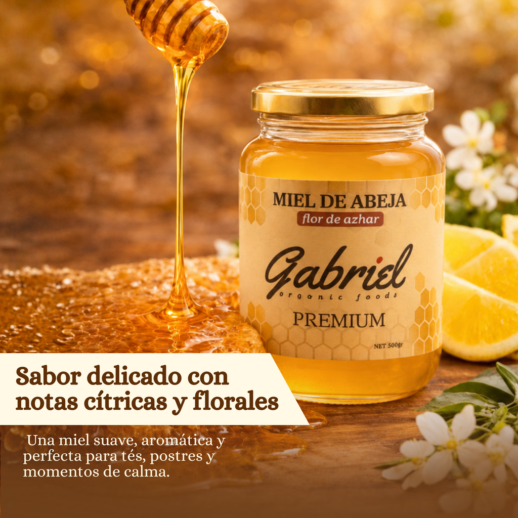 Miel de Abeja 100% Pura de Flor de Azahar (500 g)
