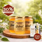 Paquete de 3 Tarros de Miel Pura: Flor de Azahar, Flor de Costa y Multiflor (1.5 kg.)