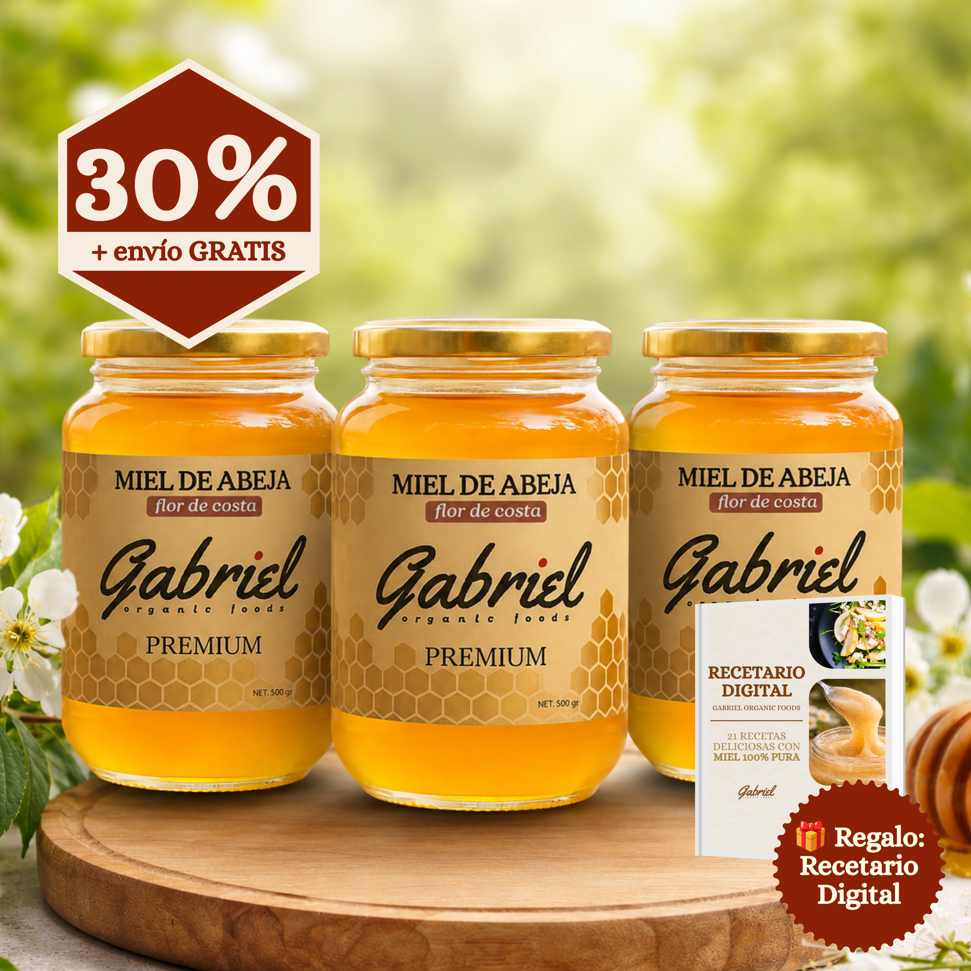 Miel de Abeja 100% Pura de Flor de Costa (500 g)