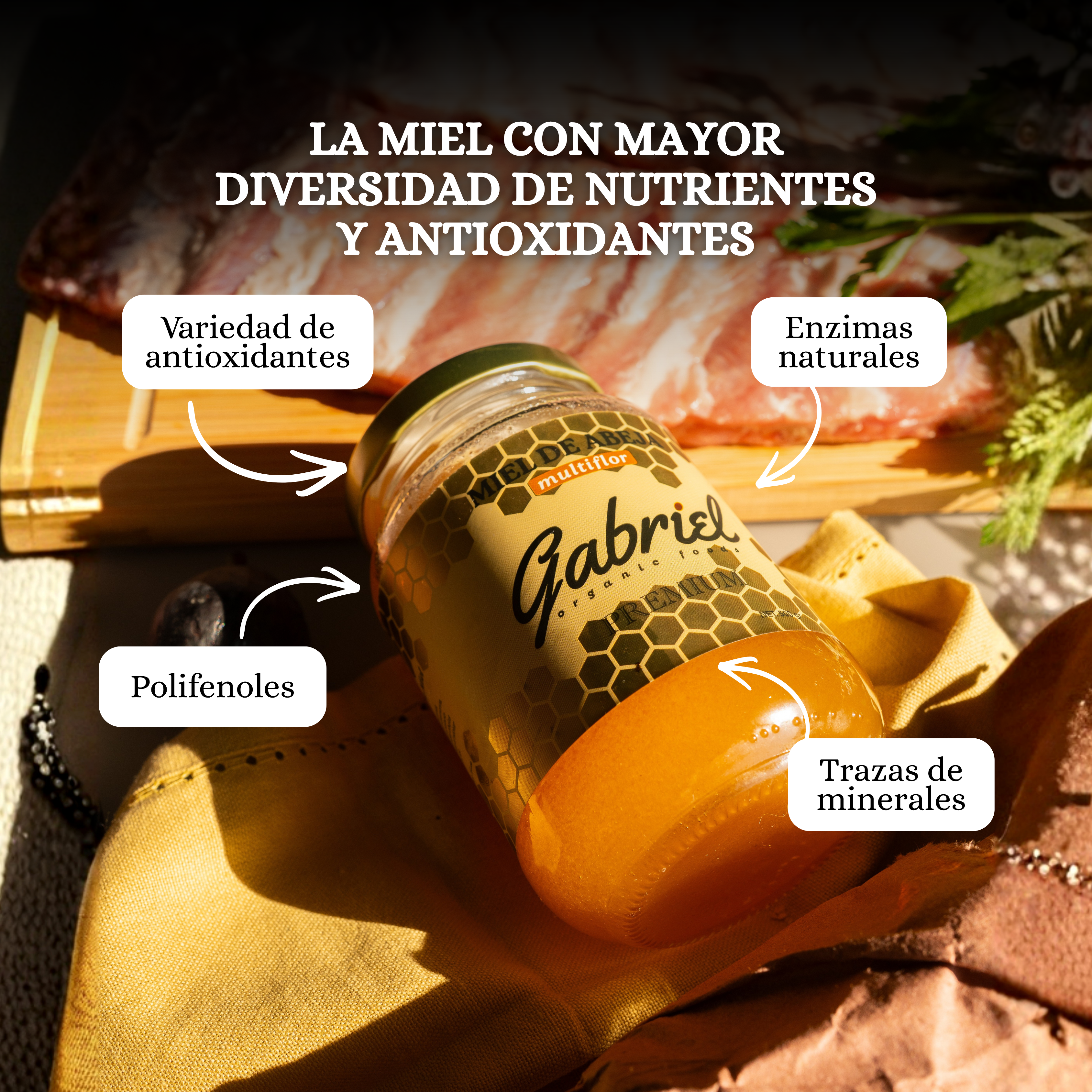 Miel de Abeja 100% Pura de Multiflor (500 g)