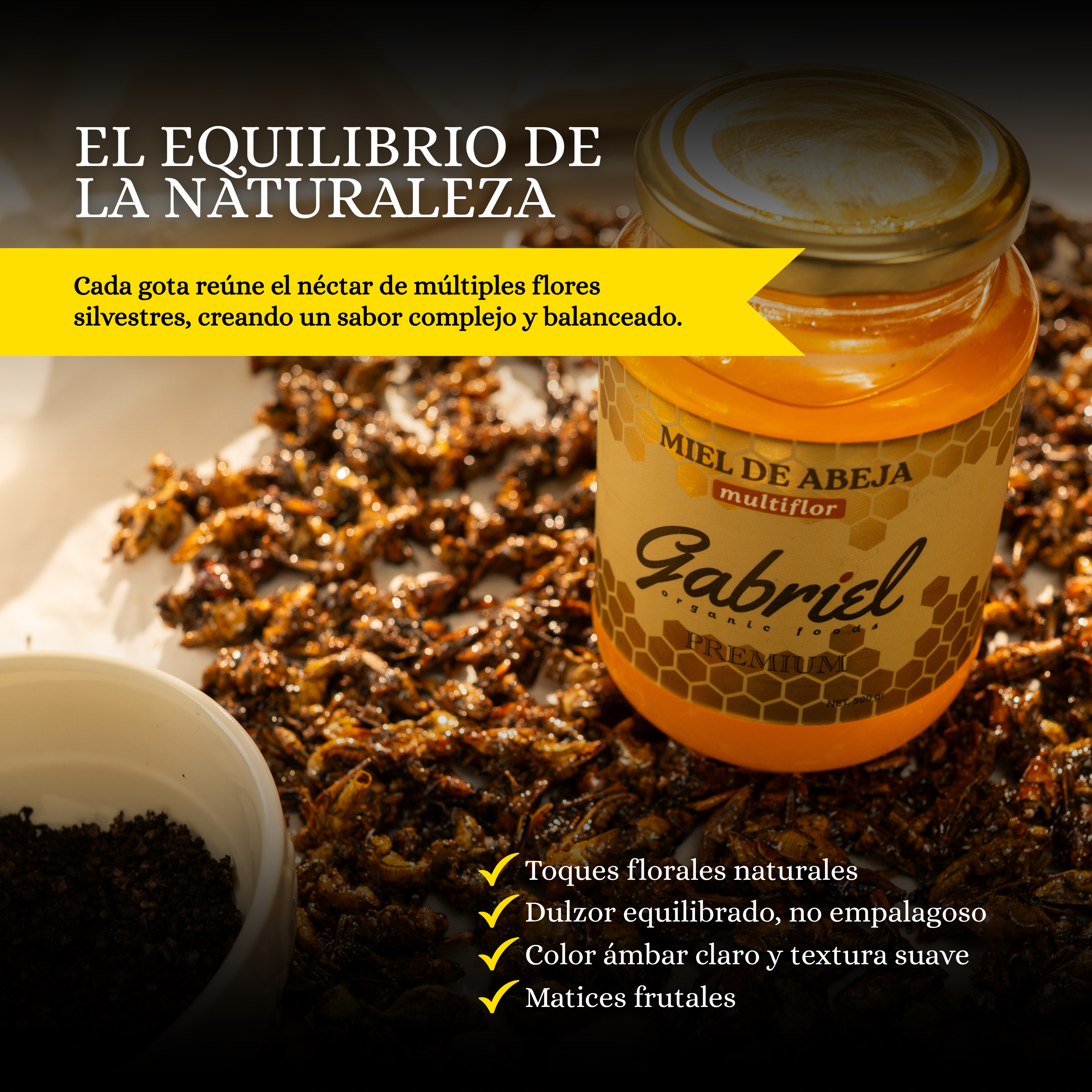 Miel de Abeja 100% Pura de Multiflor (500 g)