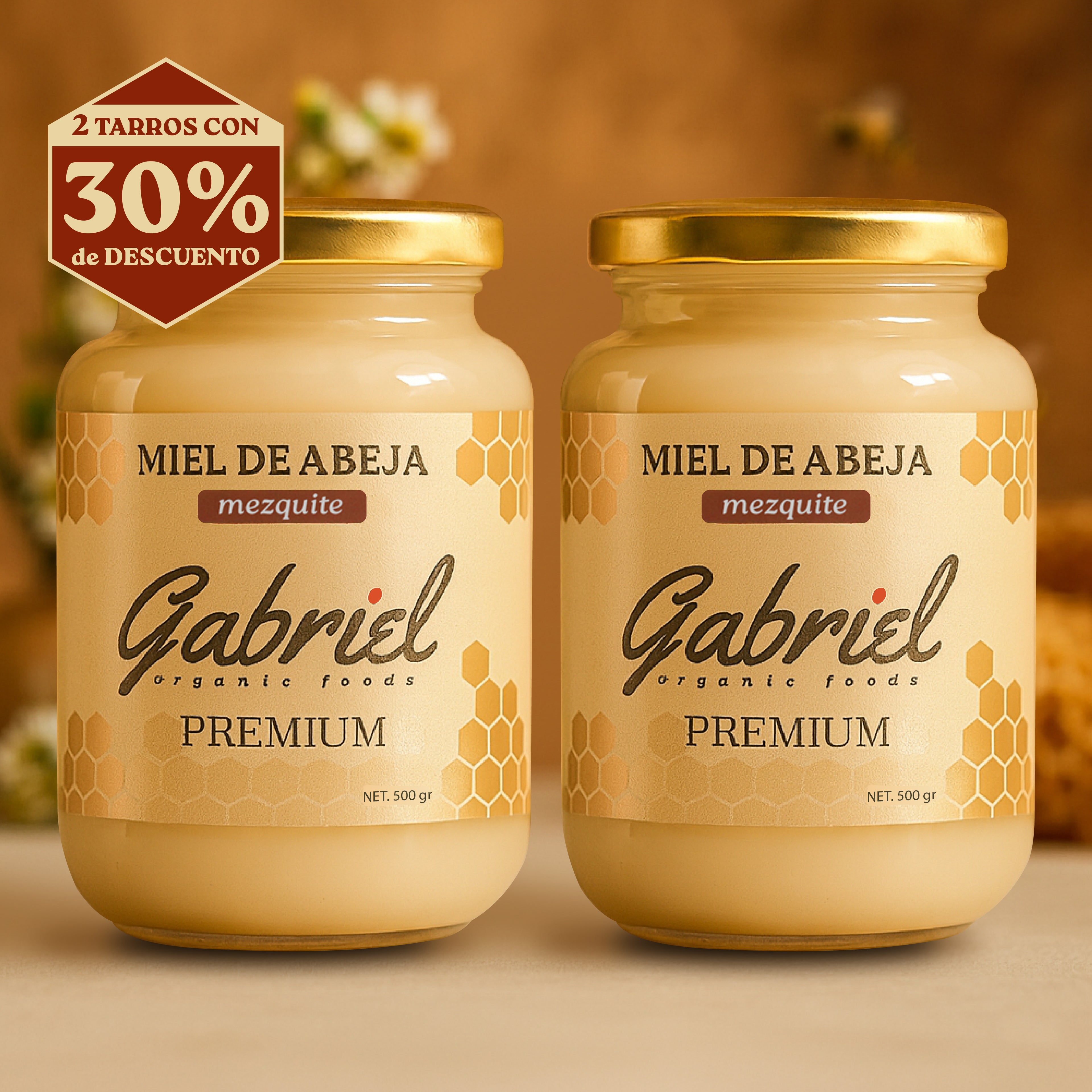 Miel de Abeja 100% Pura de Flor de Mezquite (500 g)