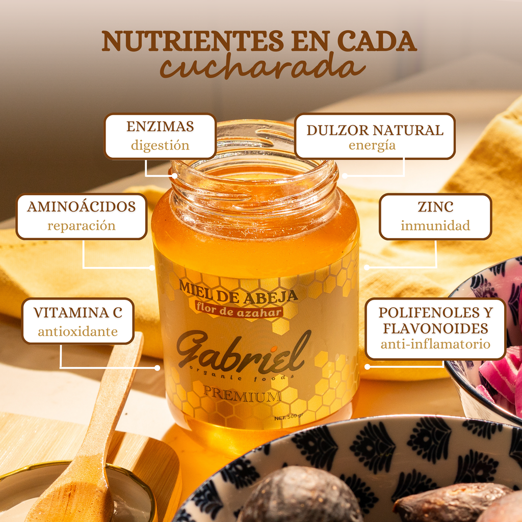 Miel de Abeja 100% Pura de Flor de Azahar (500 g)