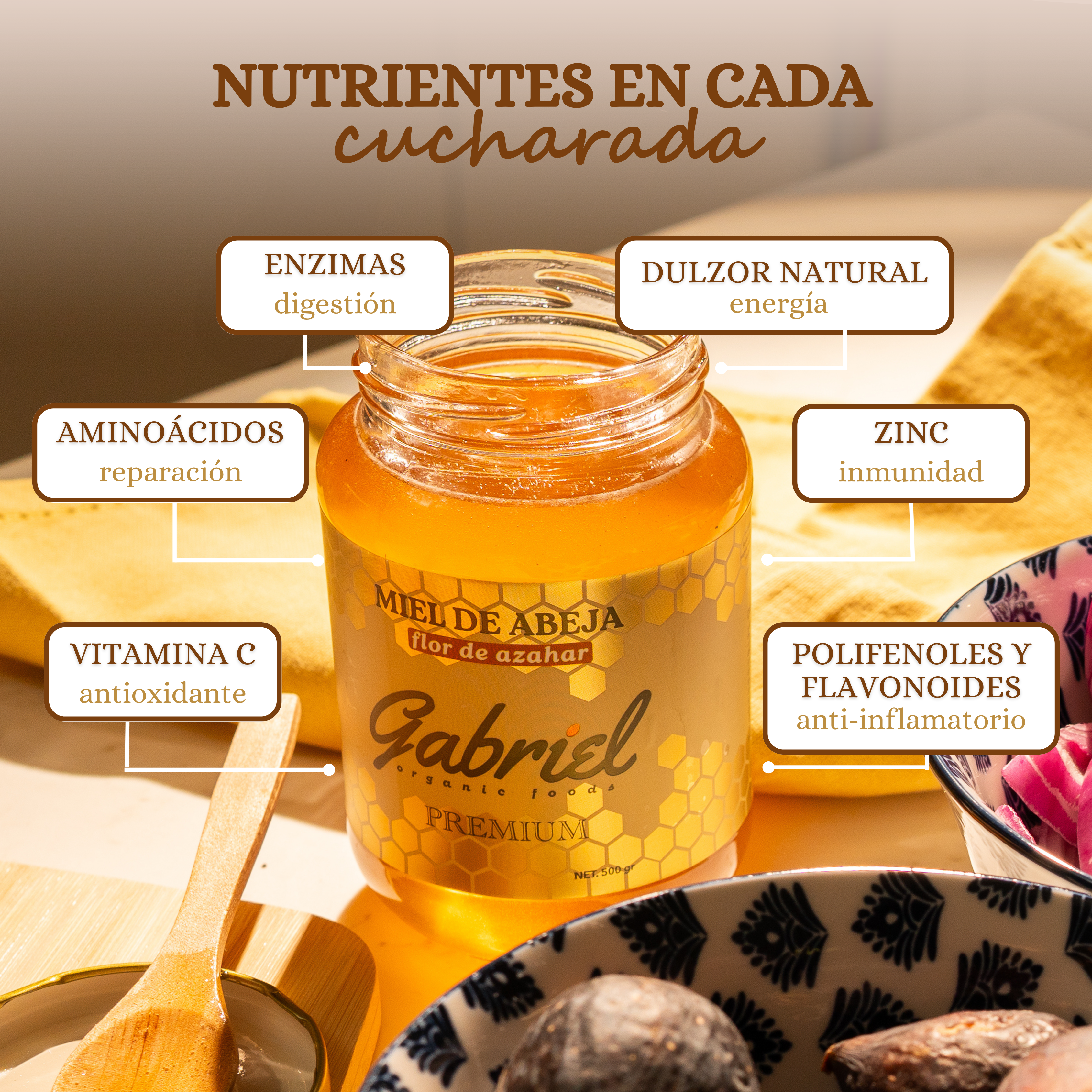 Miel de Abeja 100% Pura de Flor de Azahar (500 g)