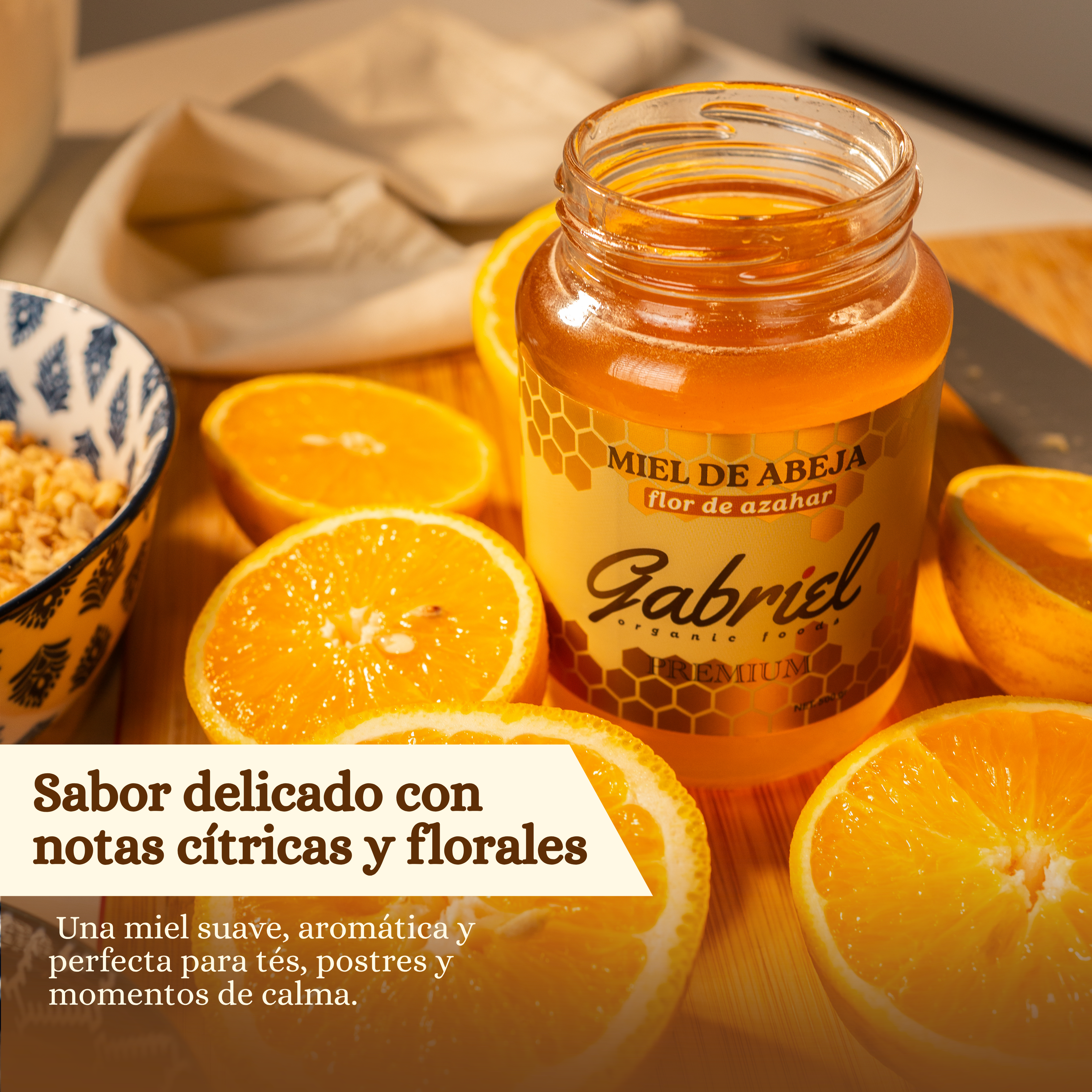 Miel de Abeja 100% Pura de Flor de Azahar (500 g)