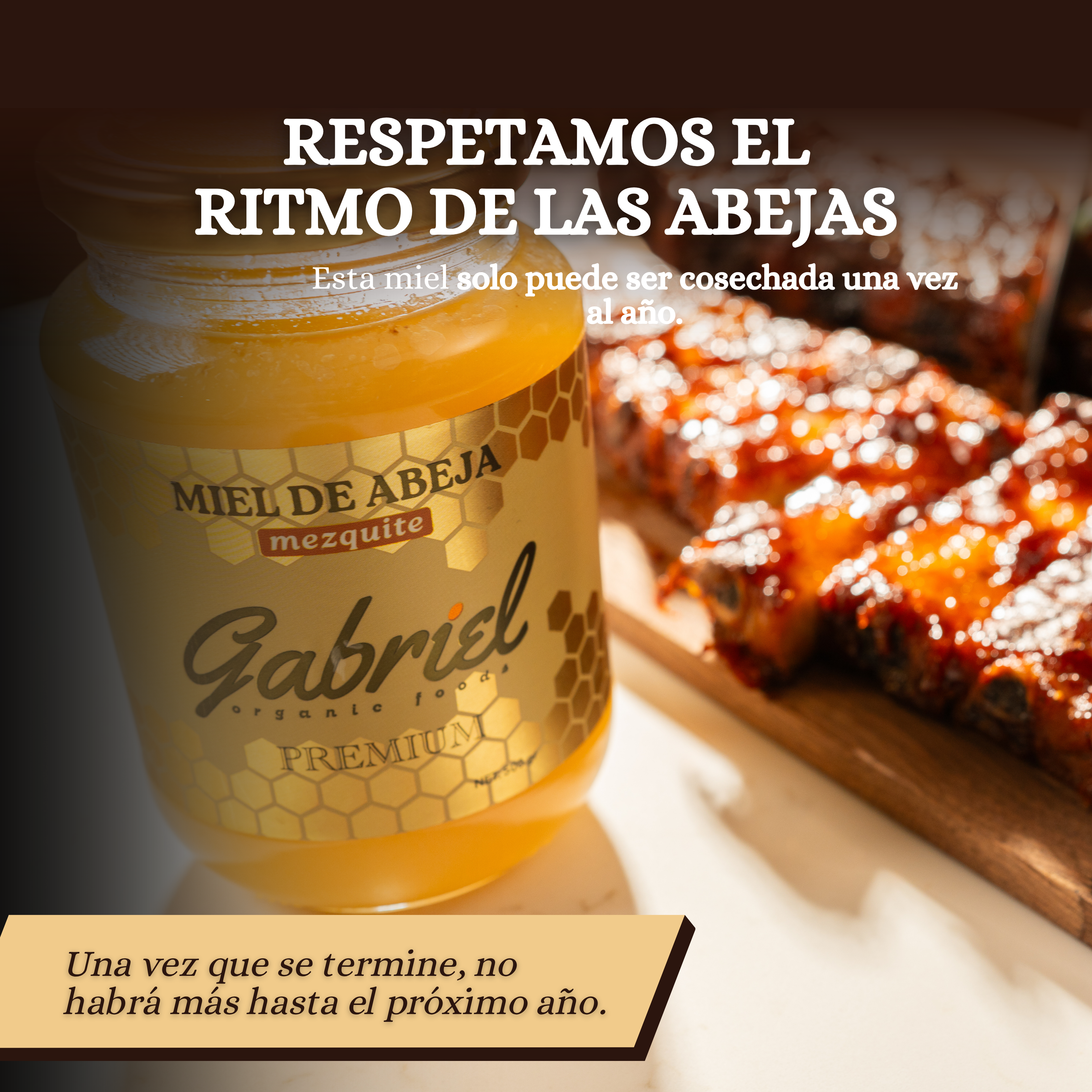 Miel de Abeja 100% Pura de Flor de Mezquite (500 g)