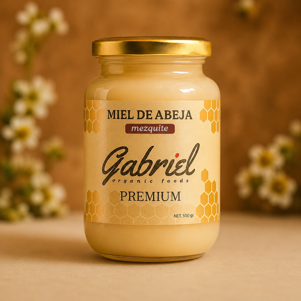 Miel de Abeja 100% Pura de Flor de Mezquite (500 g)