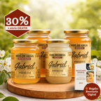 4 Tarros de Miel Pura de Abeja: Flor de Costa, Flor de Mezquite, Flor de Azahar y Multiflor