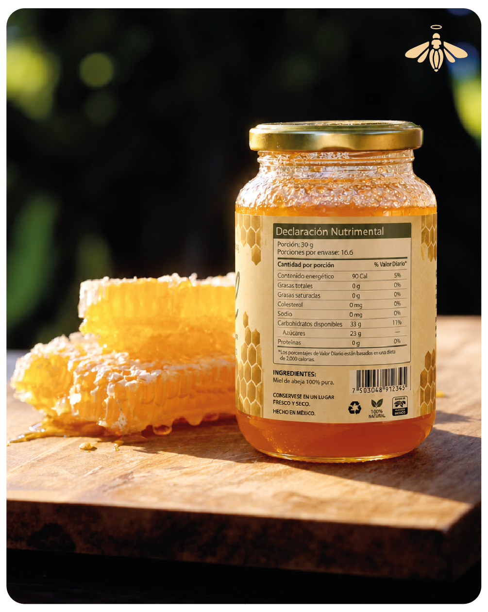 Miel de Abeja 100% Pura de Flor de Azahar (500 g)