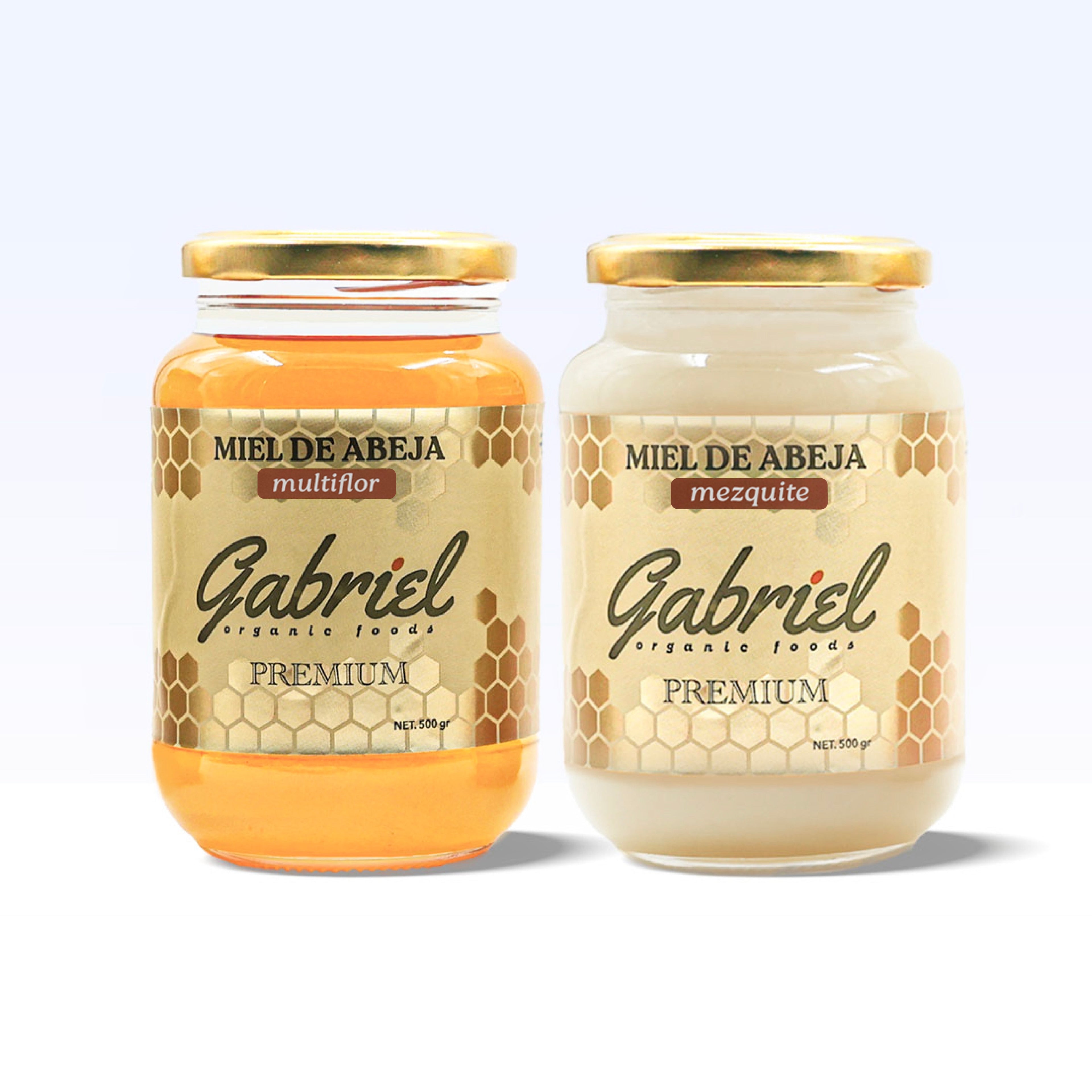 2 Tarros de Miel Pura: Flor de Mezquite y Multiflor (1 kg.)