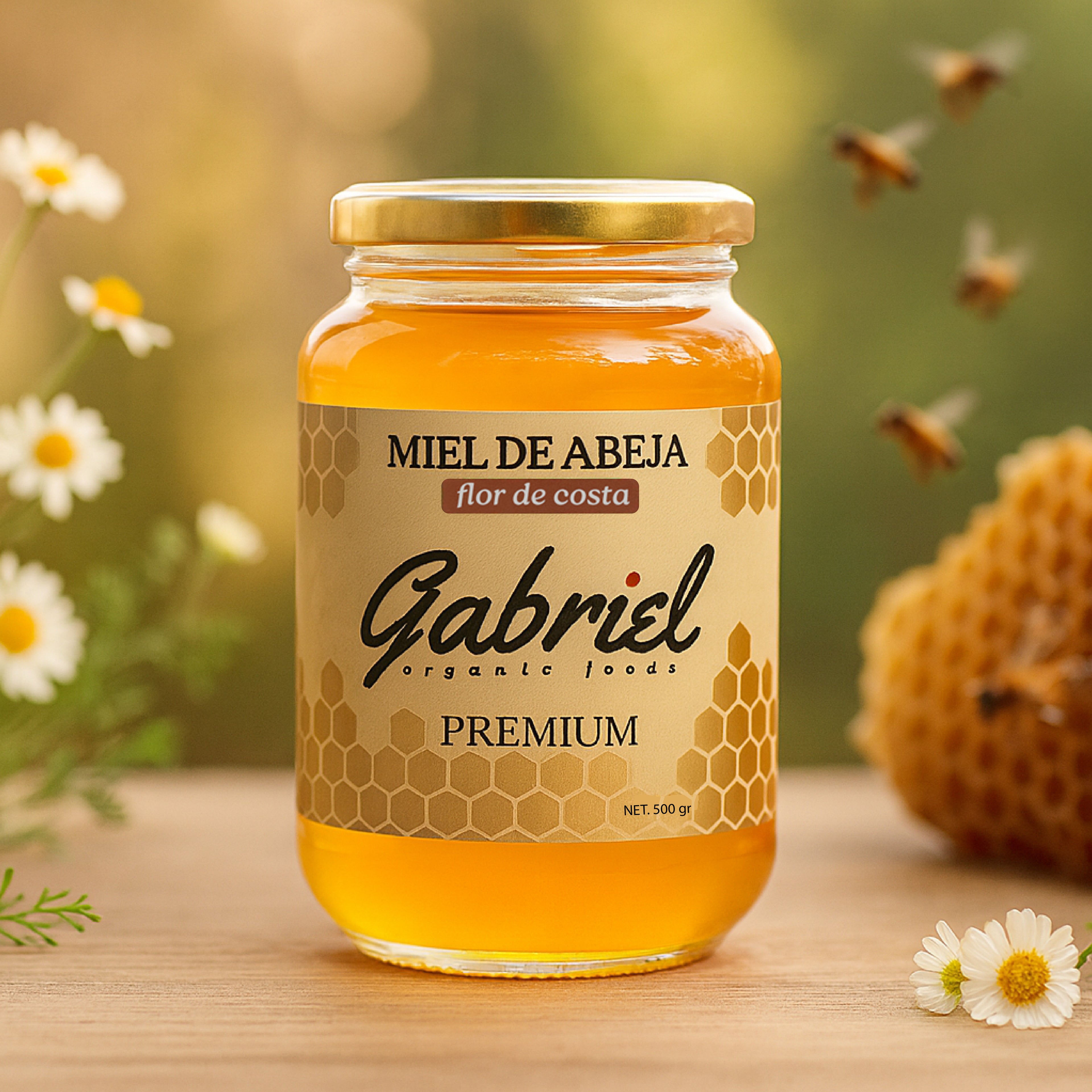 Miel de Abeja 100% Pura de Flor de Costa (500 g)