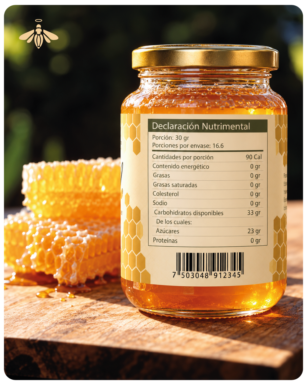 Miel de Abeja 100% Pura de Flor de Mezquite (500 g)